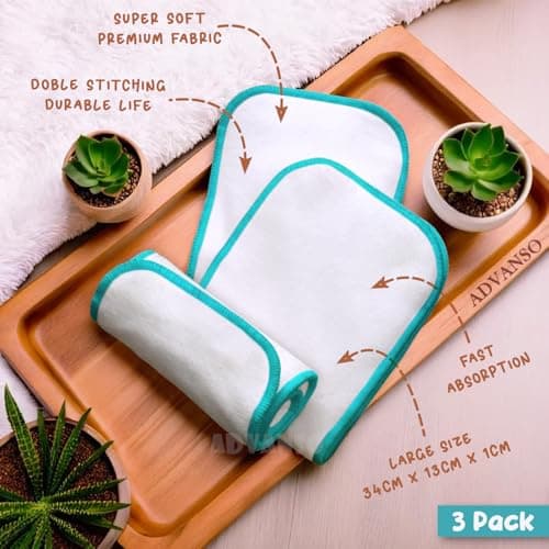 Advanso High absorbent cloth diaper inserts only 3 pcs combo pack premium insert pad for washable diapers reusable wet free booster pads dry feel soaker pad diaper liners 2