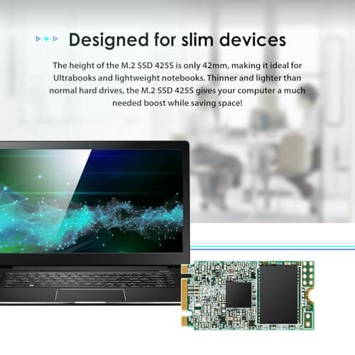 Transcend 1TB M.2 SSD 425S SATA III 6Gb/s M.2 2242 42mm SSD SLC caching and LDPC ECC Mechanism Read/Write Speed up to 550/500 MB/s - TS1TMTS425S 4