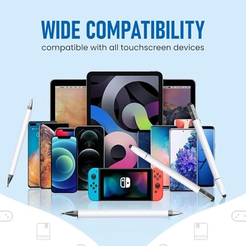 Dyazo 4-in-1 Stylus Pen for Smart Touch Screen Devices with Precision Capacitive Rubber Tip | Fine Point Disc Tip | Pen Functionality | Compatible with iPad, iPhone, Kindle, Android, Tablets & More 6