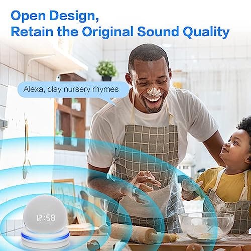 JERN Echo Dot Table Holder, Light Guide Mount Bracket, Built-in Cable Management Dot Accessories, Space-Saving Dot 4th Gen Desktop Stand, Table Stand Holder for Echo Dot 4th Gen (White) 5