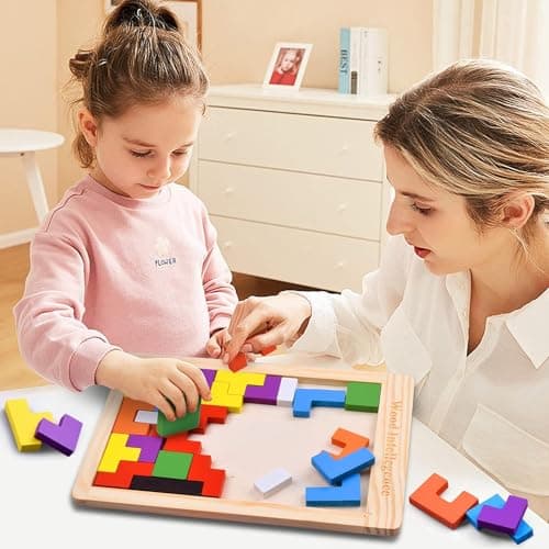 Niwlix Wooden Russian Blocks Puzzles for Kids Adults, Wood Intelligence Kids Toys for 2-5 Years Boy,Wooden Puzzles Brain Teasers Toy Educational Gift for 7-10 Years 4