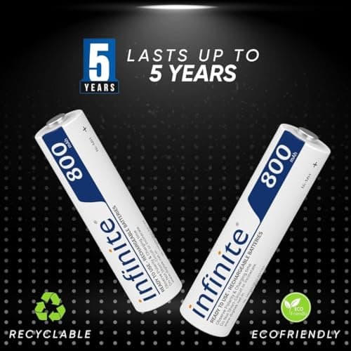 Envie 4 pcs AAA Rechargeable Infinite Ready To Use 800mAh for toys ,remotes etc 3