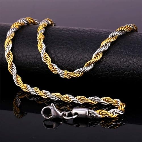 MEENAZ Chains for women stylish necklace for woman jewellery for womens Demi Fine Gold Silver Neck Chain anti tarnish jewelry gifts for womans Long Chains set Stainless Steel Western Minimal -53 5