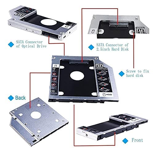 CARE CASE® HDD harddisk Caddy 12.5mm SSD sata for Laptop Notebook 5