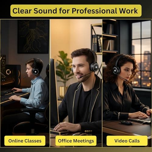 Metaind Wired USB Headphone with Noise-Canceling Mic | Ideal for Teams, Zoom Calls & Call Center Use | Compatible with PC & Laptop | Model: Meta_MT30 (Black) 5