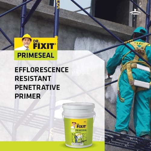 Dr. Fixit 604 Primeseal External Wall Waterproofing Coat, White Matte Finish 10 Litre, Primer and Wall Coating for External Surfaces 2