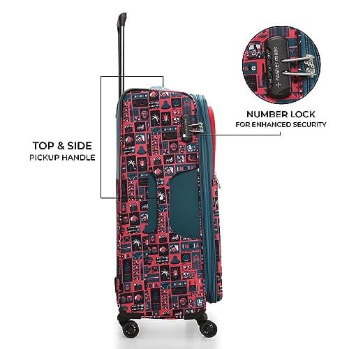 Nasher Miles India Expander Soft-Sided Polyester Check-in Luggage Teal 24 inch |65 Trolley Bag 3