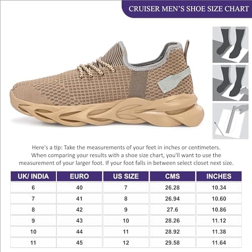 Cruiser Sneaker for Men | Lightweight & Stylish | Breathable Mesh Lace-Up Shoes | Casual Wear, Gym, & Street Style 2644-2 5