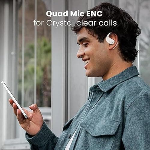 ng Earsafe OpenBuds, Wireless Open Ear Earbuds with Silicon Earhooks, Fast Charging & 48H Playtime, Bluetooth 5.3 Version, 12x17 Neodynanium Driver, Quad Mic ENC for Clear Calls (White) 2