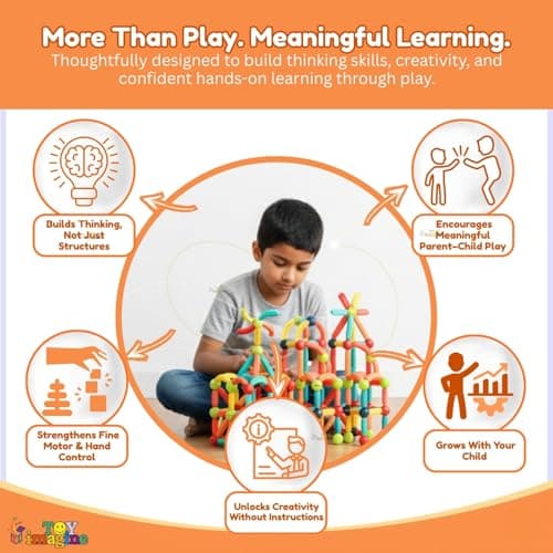 Toy Imagine Magnetic Building Blocks for Kids | Construction STEM Building Toys for Kids 2–5 Years | Safe Magnetic Blocks for Toddlers, Boys & Girls | Educational Blocks & Magnet Toys (36pcs) 2