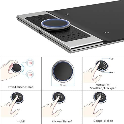 Xp-Pen Deco Pro Medium Graphics Drawing Tablet (11X6 Active Area, 8192 Levels of Pressure Sensitivity, Android Support, Ultrathin Pen Tablet Tilt Function, 8 Shortcut Keys & Drawing Glove) Black 5