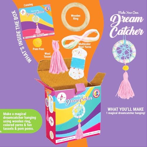 Kalakaram Mini DIY Dreamcatcher Making Craft Kit for Kids – DIY On-The-Go Art & Craft Activity Set, Creative Dreamcatcher Kit, Perfect for Birthday Return Gift & Party Favor for Girls and Boys Ages 4- 2