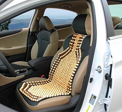 Auto Oprema SW Bead Car Seat Wooden Cover Pad for Acupressure Sitting (Cream)