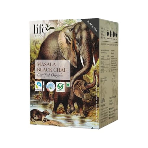 Life by Follis Masala Black Chai | Premium Organic Black Tea Bags with Indian Spices | Natural Masala Tea Blend with Cardamom, Cinnamon & Pepper | Vegan, Non-Toxic & Fairtrade Certified