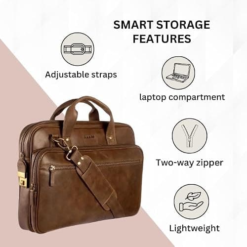 H HAANS - The Leather Store Smartpack Messenger Work Bag | Genuine Leather | Stylish & Durable | Everyday Use 4