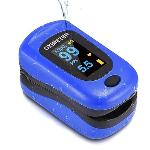 OTICA WEWELL Fingertip Pulse Oximeter – SpO2 & Heart Rate Monitor with OLED Display, Silicone Protective Case, Lanyard & 2 AAA Batteries Included – Accurate Readings for Home, Sports & Travel