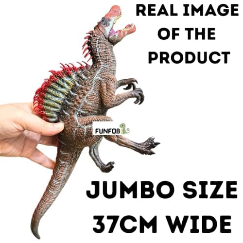 FUNFOB Dinosaur Figure Jumbo Dinosaur Toy Realistic Width -37cm Dinosaur Action Figure Educational Wild Animal Toys for Boys & Girls | Red- Big Humpp 2