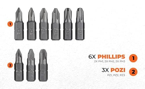 BLACK+DECKER A7074 20-Piece Screwdriver Bit Set with Magnetic Drive Guide & Bit Holder for Home, DIY & Professional Use, 6 Month Warranty, ORANGE & BLACK 4