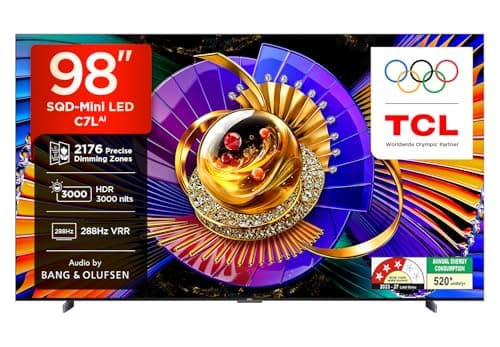 TCL 248 cm (98 inches) 4K SQD-MiniLED TV 98C7L (Black)