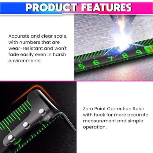 Geek Lab 10 Meter Measuring Tape with Auto-Locking and Retracting Feature, Heavy Duty Unbreakable ABS Case with Belt Clip- One-Man Operation, Measure in Inch & Centimeters. 3