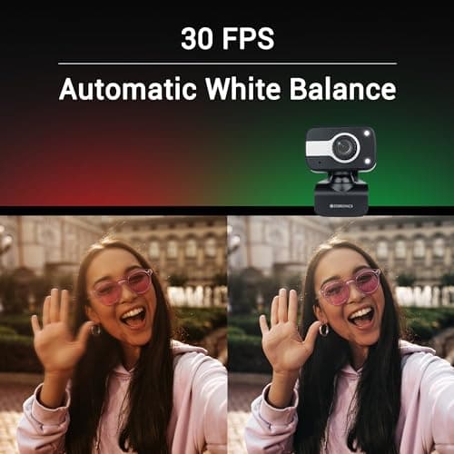 Zebronics Zeb-Crystal Clear Web Camera, 0.3 MP with USB with 3P Lens,Built-in Microphone,Auto White Balance,Night Vision and Manual Switch for LED (Black) 4