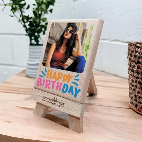 Incredible Gifts India Personalized Wooden Color Photo Frame For Birthday (5x4 Inches) | Custom Picture Frame Gift for Him, Her, Friends & Family