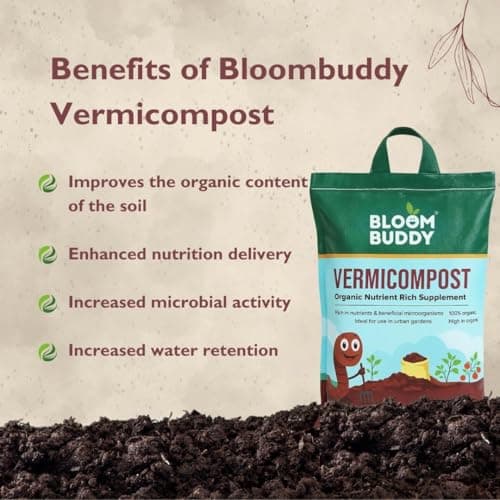 BLOOMBUDDY Organic Vermicompost – 5 kg | Plant Fertilizer & Compost for Plants | Natural Manure for Home Gardening | Vermi Compost for Plants, Indoor Pots & Home Garden Use 2