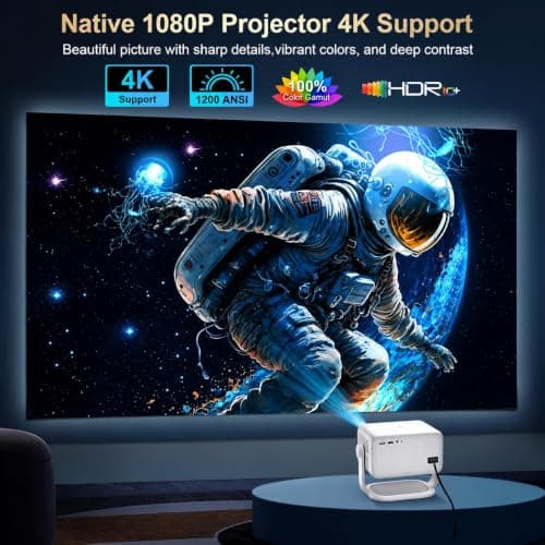 Prime Z20 Ultra Smart AI Projector | 1200 ANSI | Full HD 1080P | 4K HDR10+ 8K Content | Intelligent Auto Focus & Keystone | Android 13 | Sealed Optical Engine | 5G WiFi & Bluetooth | Voice Remote 5