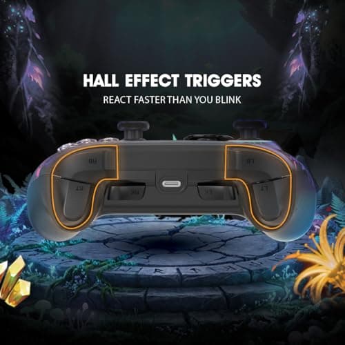 Cosmic Byte Lumora Tri-Mode Controller with Stealth Black RGB-Reveal Design, Hall Effect Joysticks & Triggers, Mechanical Buttons, 1000Hz Polling Rate, 6-Axis Gyro, Windows Software, 3.5mm Audio Jack, 5