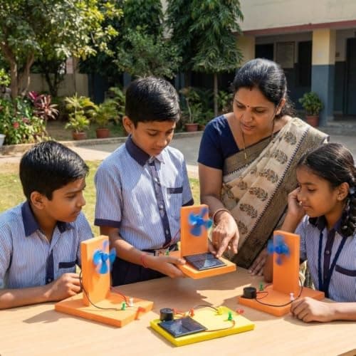 ERH India 5 in 1 DIY Windmill Solar Panel and LED Science Project Working Model Kit for Kids STEM Physics Educational Toy School Exhibition Learning Activity 4