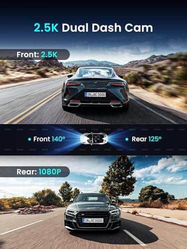 DDPAI Dual Channel Dash Cam for Car Front and Rear | 1600P Front + 1080P Rear Camera | F1.8 Aperture, Night Vision, 265° Wide Angle, G-Sensor, WiFi, Super Capacitor, Upto 256GB Storage 2