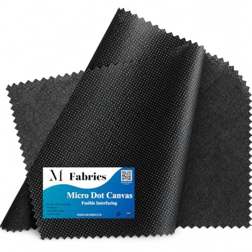 M Fabrics Microdot FUSIBLE Interlining (Dot Canvas Fusing) for Sewing/Tailoring, Fashion Designing, Boutique, etc. - Pack of (Black, 5 Meters)