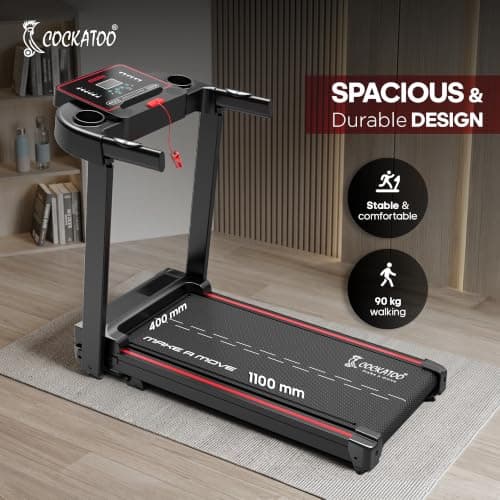 Cockatoo SmartRun3.5 3.5HP Peak DC Motorized Treadmill for Home, with 3 Level Manual Incline, Max Speed 14 Km/Hr, Max User Weight 120Kg,(DIY Installation) 5