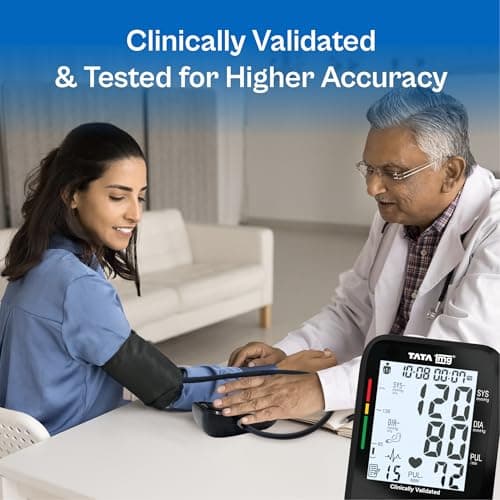 TATA 1mg Clinically Validated Blood Pressure Monitor| Gold Plated Microcontroller for High Precision| Arm Movement Detection Technology| Dual Power Option - USB Type C & AA Battery, Black 3
