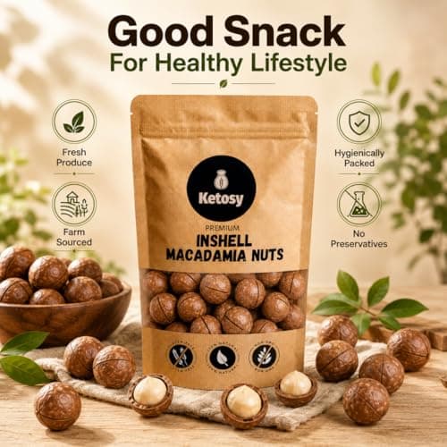 Ketosy Premium In-Shell Macadamia Nuts Vanilla Flavoured - 500g | Crunchy Roasted Exotic Dry Fruits | Rich in Healthy Fats & Protein | Gourmet Snack | Natural & Fresh 4