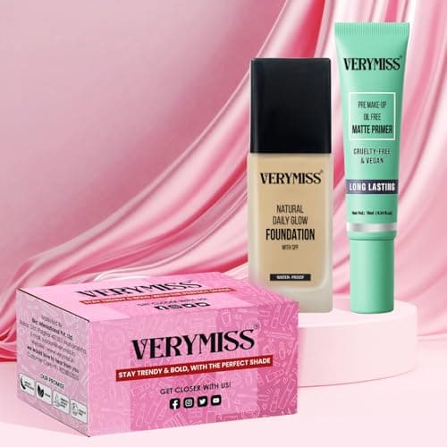 Verymiss Waterproof Foundation & Primer Combo | Natural Finish, Long-Lasting & Lightweight | Pore Blurring + High Coverage Base 2