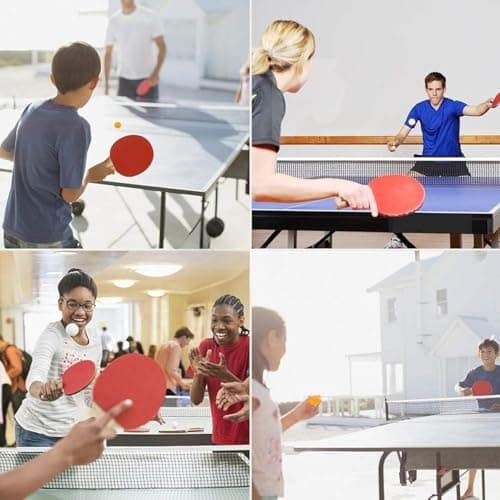 Table Tennis Playset with 2 Ping Pong Rackets, 3 ABS Balls, Foldable TT Net & Carry Bag | Lightweight Table Tennis Sports Accessories for Practice & Recreation | Ideal for Home School and Outdoor 2