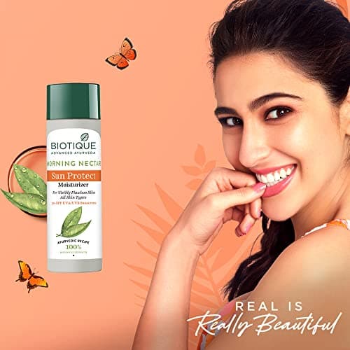 Biotique Morning Nectar Sun Protect Moisturizer SPF 30 UVA/UVB Sunscreen| Contains Wild Turmeric, Neem Leaves, & Morning Nectar | Visibly Flawless Skin | Suitable for All Skin Types | 120 ml 3