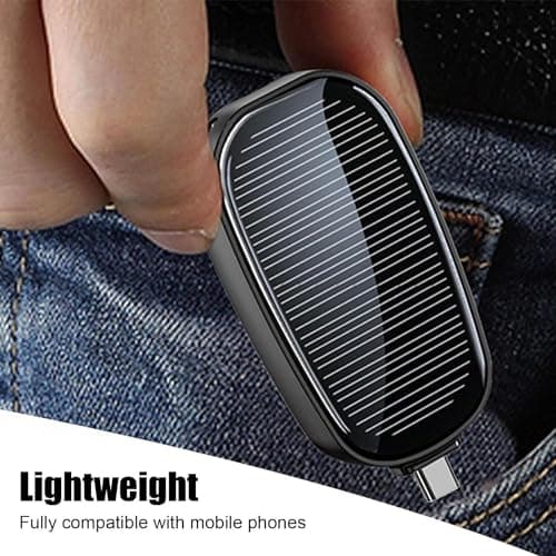 swabs® 1500mAh Large Capacity Battery Small Solar Charger Solar Power Bank Keychain Charger for Mobile Phones with Carabiner Solar Powered Rechargeable (Pack of 1) 3