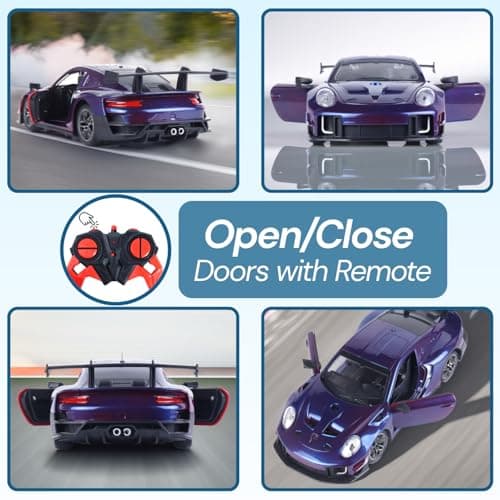 Popsugar Door Opening Remote Control Car|Rechargeable 1200mAh Lithium Battery|C-Type Charging|75-Min Runtime|2.4G Long Range Remote (100+ ft)|HighSpeed RC Car|Gift for Kids|Made in India (Purple) 2