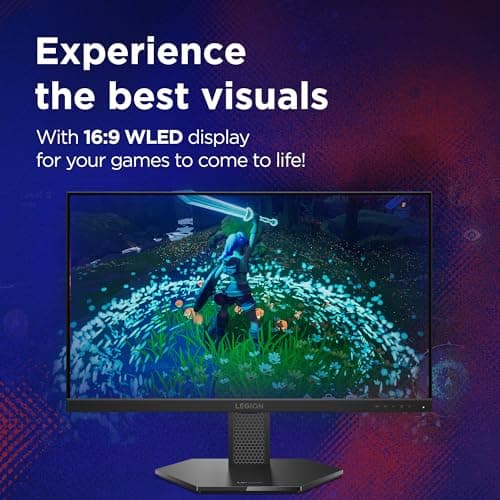 Lenovo Legion 24-10, 24 Inch IPS Full HD Gaming Monitor, 240Hz, 0.5ms, AMD FreeSyn Premium, NVIDIA G-Sync, 99% sRGB, Eyesafe, Dual HDMI, Display Port, Tilt, Swivel, Pivot, Height Adjust, Black 4