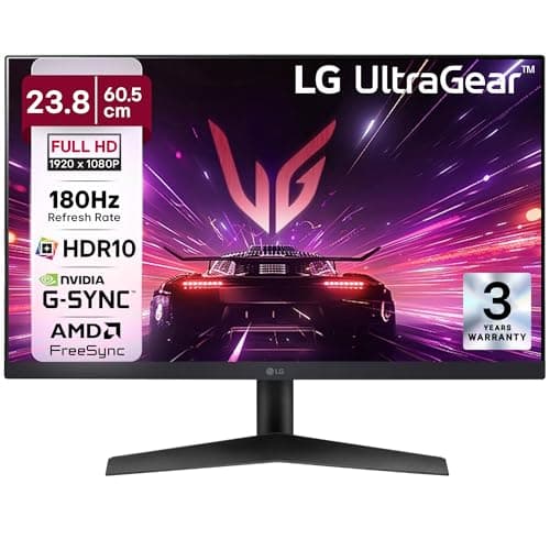 LG 24GS60F 60.5 cm(24 Inch) UltraGear FHD(1920x1080) IPS Gaming Monitor, 1ms, 180Hz, HDR10, sRGB 99%(Typ.), NVIDIA G-SYNC Compatible, AMD FreeSync, Anti-Glare, HDMI, DP, HP Out, Tilt Adjustable, Black