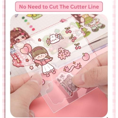 Sweet Party Theme Kawaii Self Adhesive Floor Stickers -100 Sheets Cute Washi for Project, Japanese Style Girls Sticker Set, Scrapbooking, DIY Arts Crafts 18 x 18 x 2 cms, (Style -1) 6