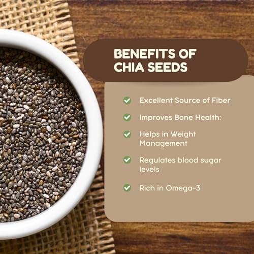 Authentic India Organic Chia Seeds | 250g | Superfood for Eating, Weight Management | Rich in Omega-3, Fibre, Calcium, Protein 3