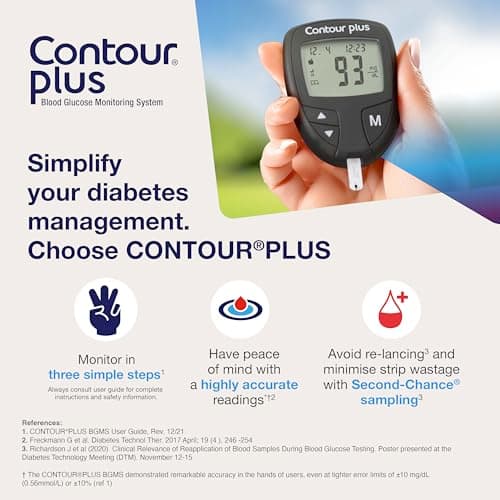 Contour Plus Blood Glucose Monitor, Glucometer with 25 Free Test Strips 2