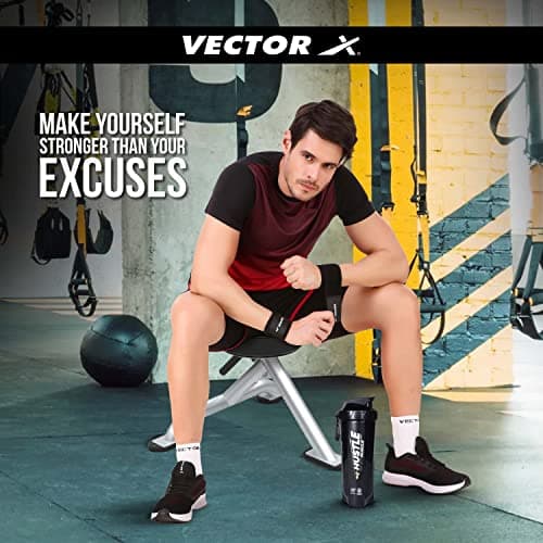 Vector X Plastic Gym Energy Shaker Bottle, Leakproof Guarantee Sipper Bottle Ideal for Protein, Preworkout and Bcaas, BPA-Free Material (Black, 600 Milliliters) (Black),600 ml 5