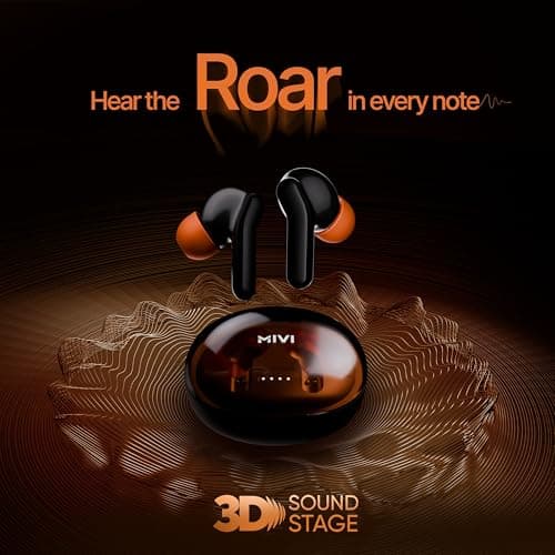 Mivi DuoPods Roar (New Launch) 13mm AAC Audio Tech | AI-ENC | Dual Mic | 5.3 Bluetooth Ear Buds | 70Hrs Battery | Fast Charge | IPX4 | Low Latency | Gaming Earbuds 3