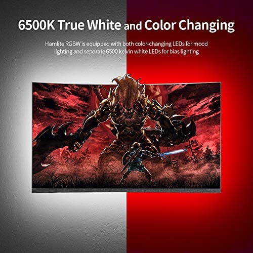 Bias Lighting 60 65 inch TV LED Strip Lights Backlight Kit - 14.4ft USB Powered RGBW 6500K White LED Light Strip with RF Remote Controller for Home Theater Game Room Bedroom Mood Lighting Deor 2