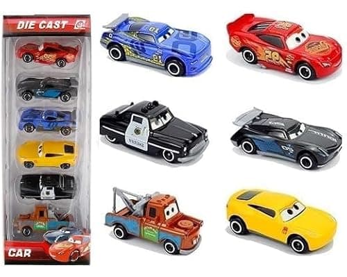 Galaxy Hi-Tech Mini Metal Die Cast Car Set of-6 Toy Vehicle Play Set Free Wheel High Speed Unbreakable Car for Kids, Small Racing Exciting Playtime Adventures, Movie Vehicles for Kids 6