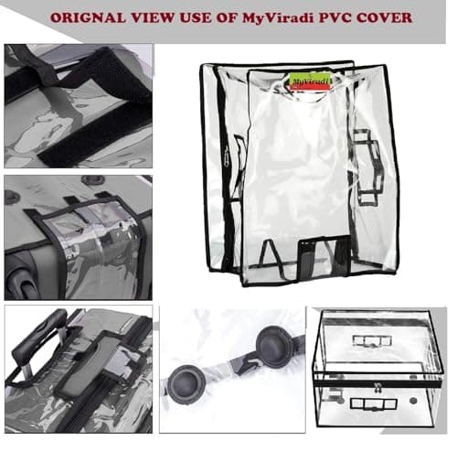 MyViradi Transparent Protective Zipper PVC Dust Proof Cover for Luggage/Suitcase Trolley Bags (Soft Luggage, 20" Suitable for 53,54,55 CM) 3